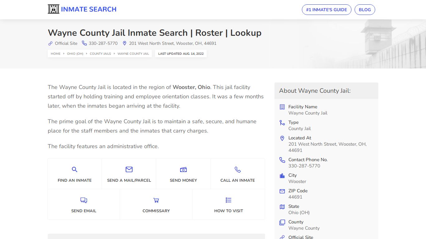 Wayne County Jail Inmate Search | Roster | Lookup