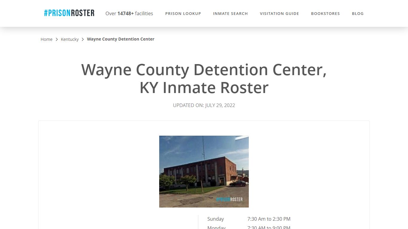 Wayne County Detention Center, KY Inmate Roster